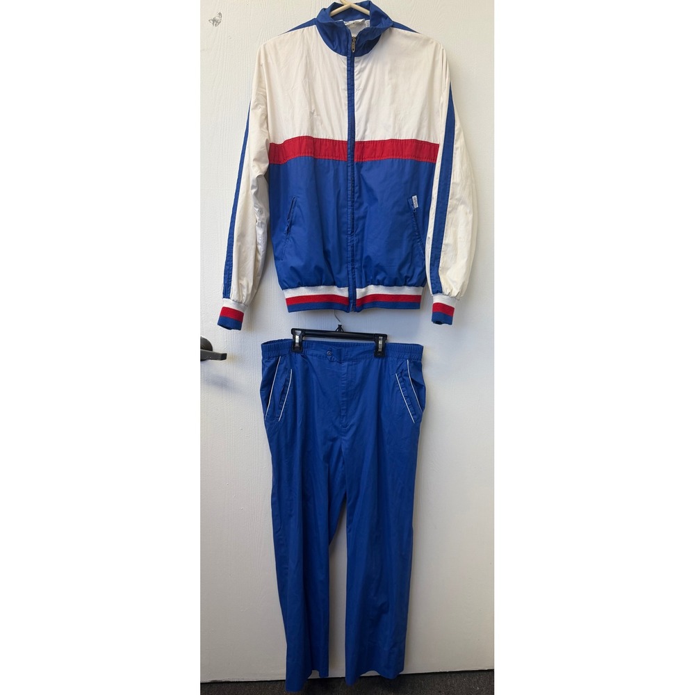 Vintage Christian Dior Monsieur Tracksuit Set Blue White Red Colorblock Large